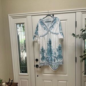 SHEIN White and Blue Floral Dress 
5 Dollars if bundled!